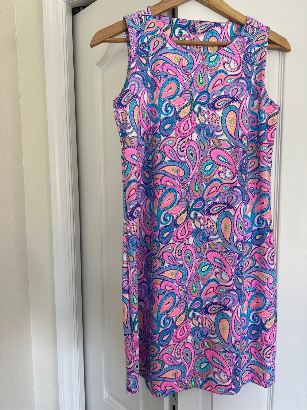Lulu-B Pink, Blue & Teal Paisley Midi Shift Dress